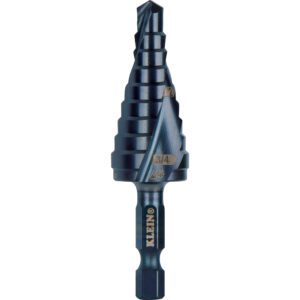 Blue hex-shank stepped drill bit
