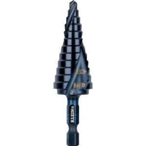 Stepped conical drill bit with hex shank