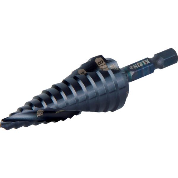 Step Drill Bit, Quick Release, Double Spiral Flute, 3/16 to 7/8-Inch - Image 6