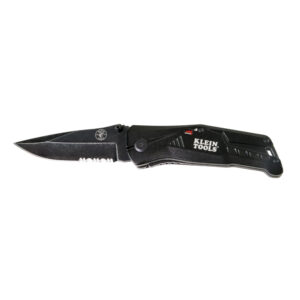 Klein Tools folding knife with serrated blade.