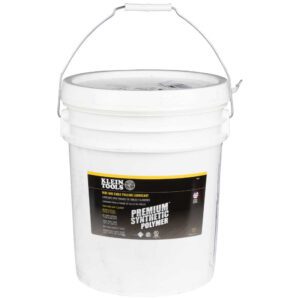White bucket of Klein Tools synthetic polymer.