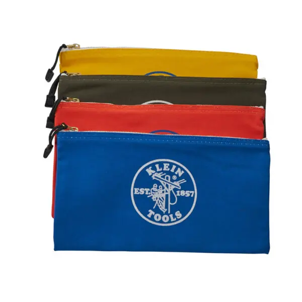 Zipper Bags, Canvas Tool Pouches Olive/Orange/Blue/Yellow, 4-Pack - Image 5