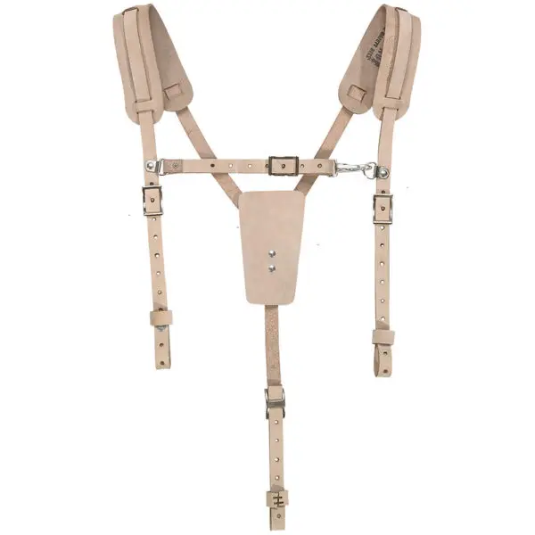 Soft Leather Work Belt Suspenders