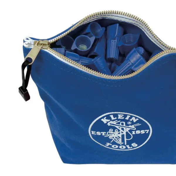 Zipper Bag, Canvas Consumables Tool Pouch, Blue - Image 3