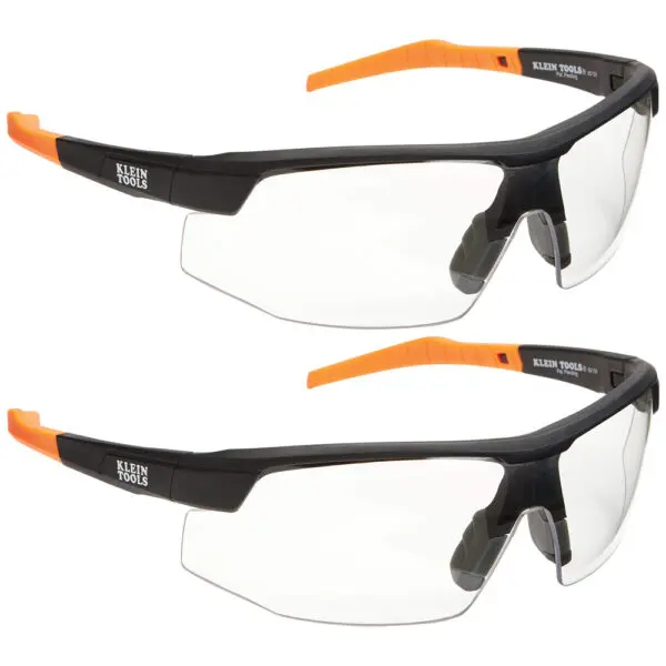 Standard Safety Glasses, Clear Lens, 2-Pack