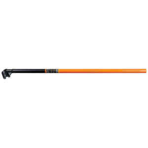 Orange and black pole tool with grip.