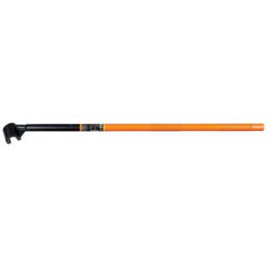 Orange and black tool with hook end.