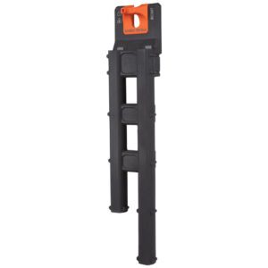 Black tool holder with orange attachment.