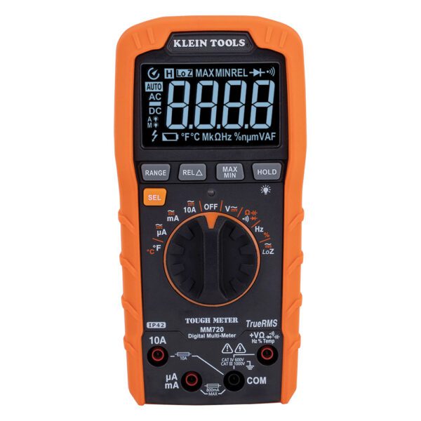 Digital Multimeter, TRMS Auto-Ranging, 1000V, Temp, Low Impedance